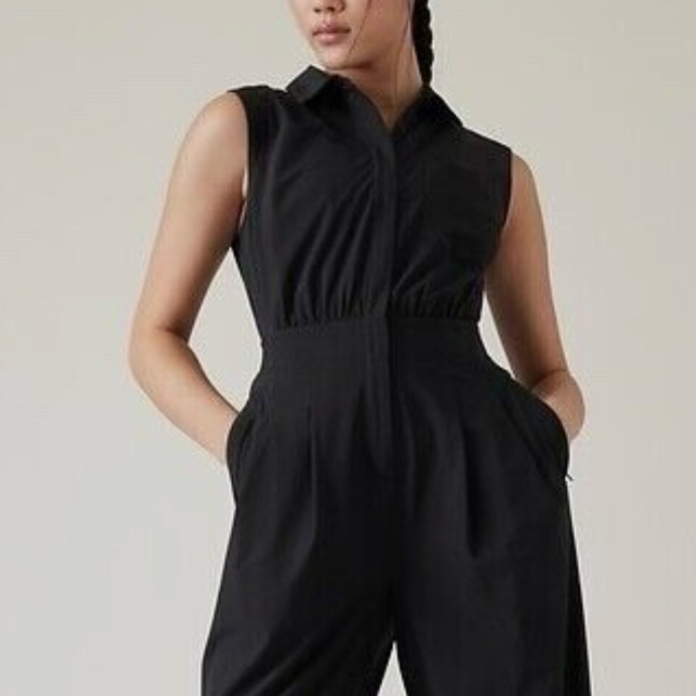 Athleta Brooklyn Heights Wide Leg Jumpsuit - size 10 LONG